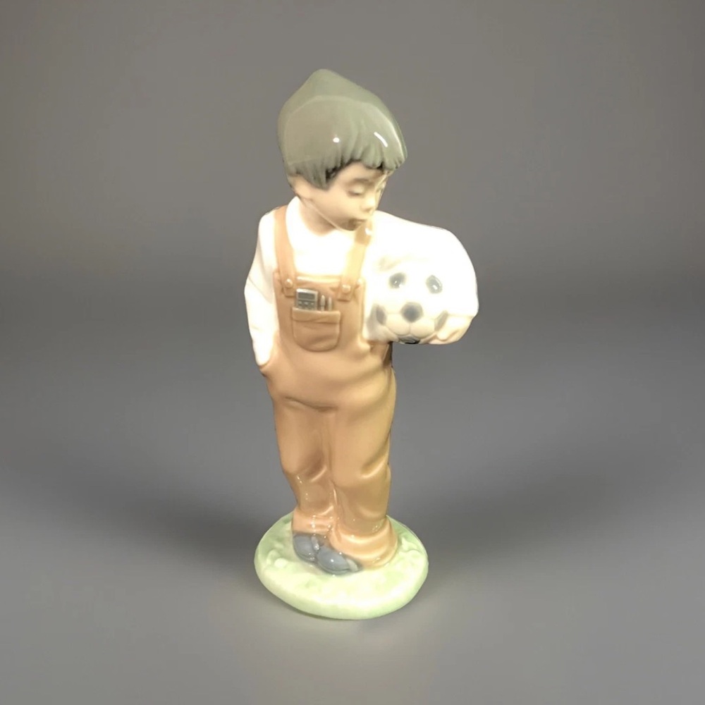 Nao By Lladro Boy With Football Soccer Ball Porcelain Made In Spain